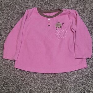 Carter's Pink and Brown Long Sleeve Tee